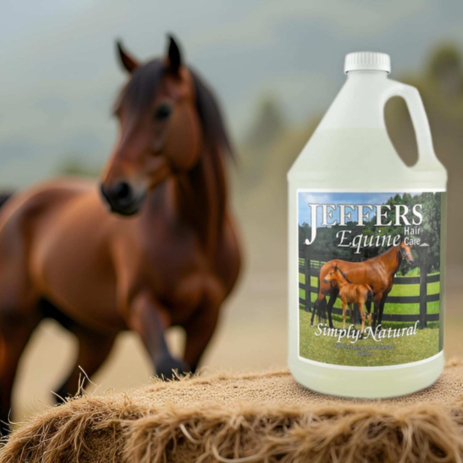 Jeffers Equine Simply Natural Horse Shampoo – pH Balanced, Sulfate Free Wash for Horses, Ponies & Foals – Detergent Free – Fresh Grooming Supply for Summer, Outdoor, Indoor Use – 1 Gallon