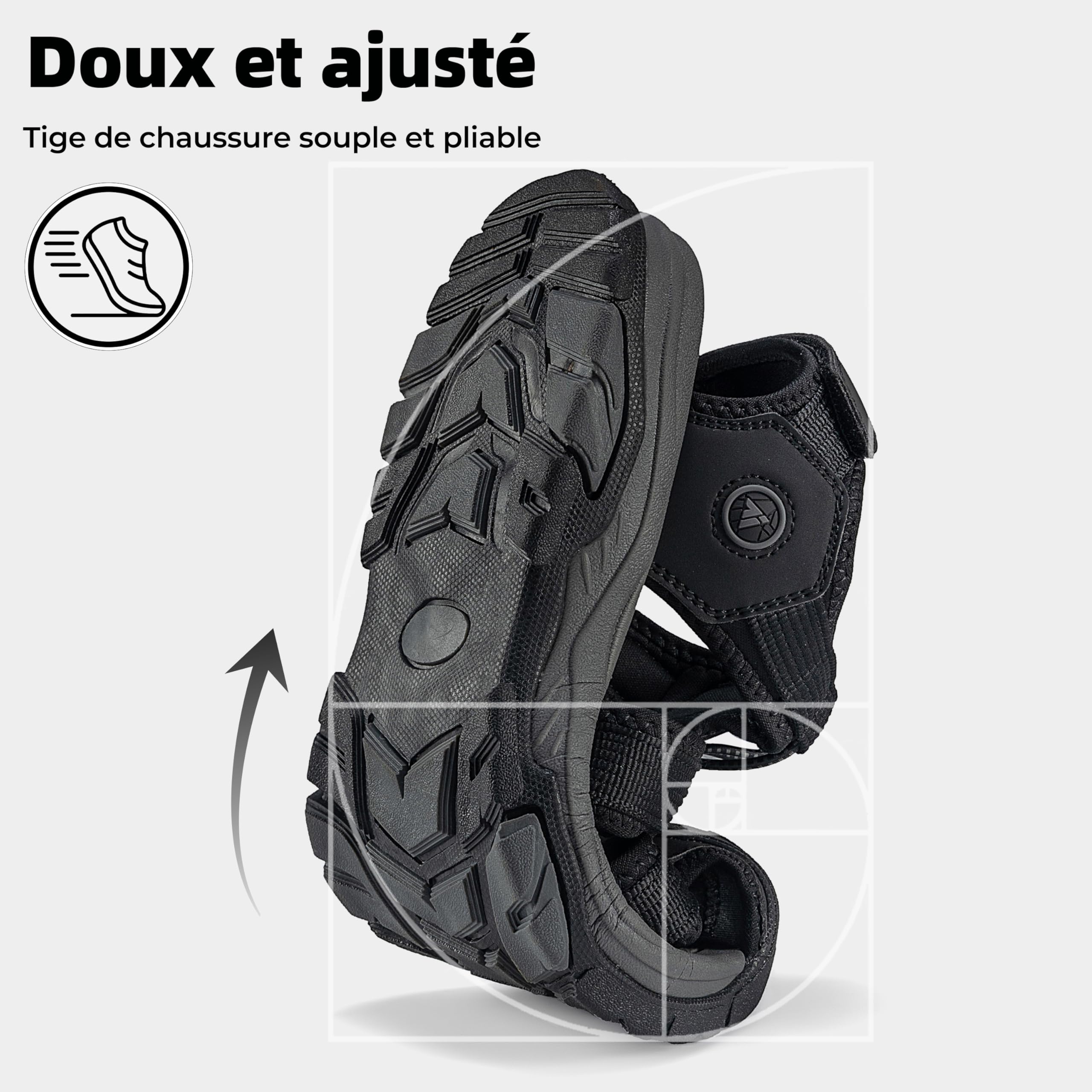 Mishansha Sandales de Trekking Hommes Respirantes Gr.39-46 | Été, Antidérapante, Léger, Confortables, Randonnée, Outdoor, Jardin, Marche, Extérieur, Sport, Bout Fermé