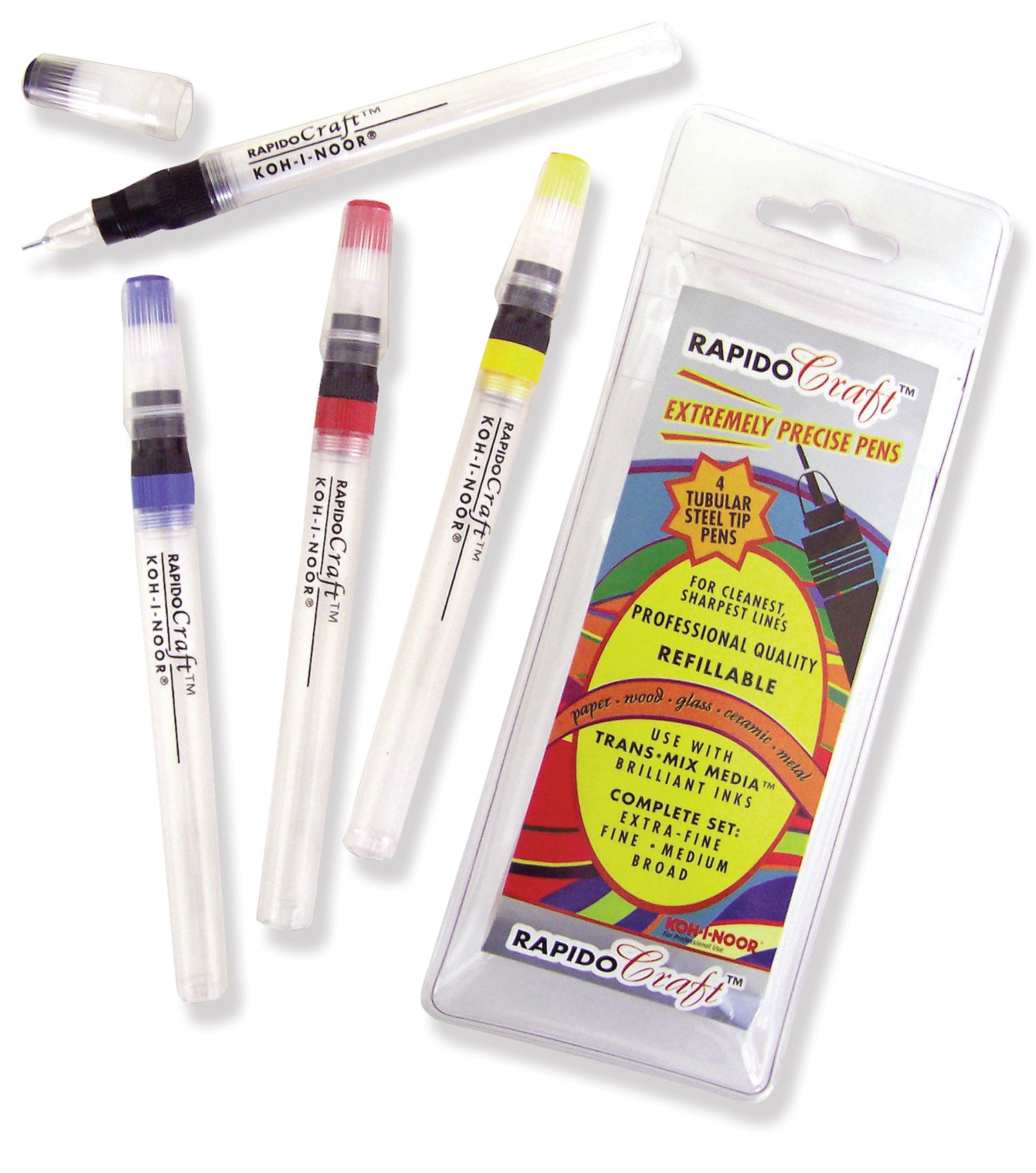 Amazon.com : Koh-I-Noor RapidoCraft 4-Pen Set, Extra-Fine, Fine
