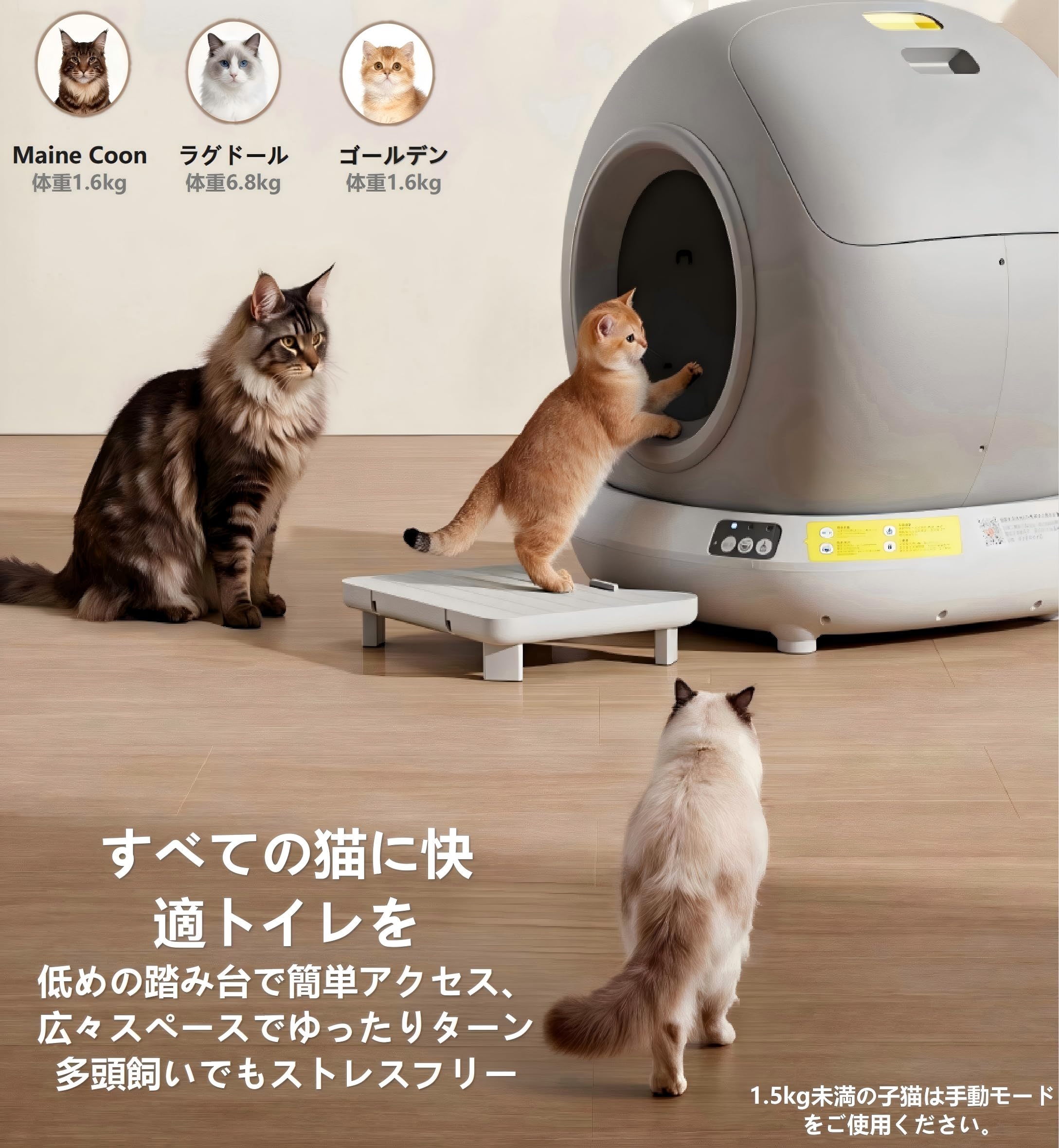 猫自動トイレ 大型 自動清掃 臭いが漏れにくい スマホ管理 猫トイレ Amazon | 猫自動トイレ 大型 自動清掃 臭いが漏れにくい スマホ管理 猫