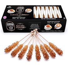 Barista Masters Natural Amber Rock Candy Demitasse Sticks - 100 Count Pack