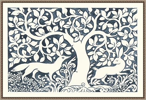 Miniatura 1 de Amanti Art Lienzo enmarcado para pared, 23 x 33 pulgadas, vida del bosque III, zorro y conejo de Miranda Thomas, lienzo enmarcado para pared, obras