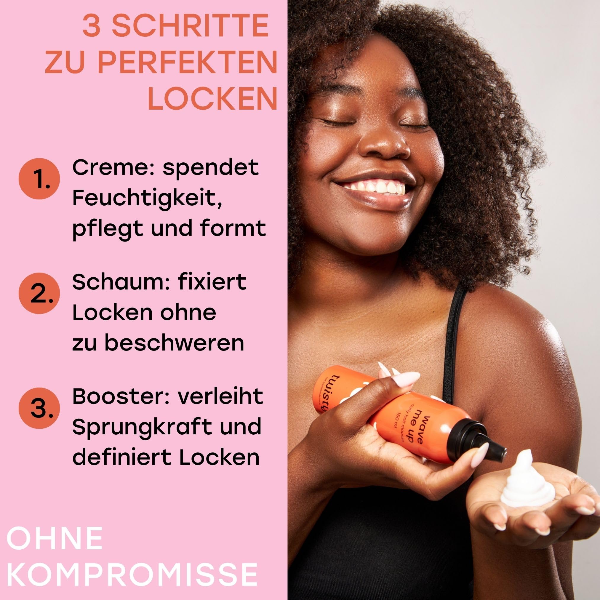 TWISTY Locken Routine Set: Locken Creme, Lockenschaum & Curl Booster - Lockenpflege für Naturlocken, Curly Hair Produkte, Haar Pflege Set für Curls