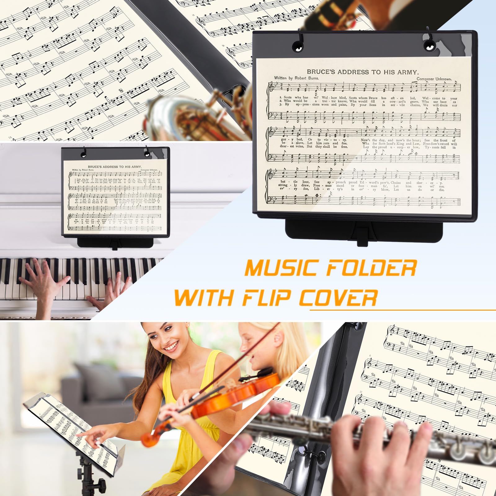 Snapklik.com : 1 Set Flip Folder, Marching Band Music Flip Folder For ...