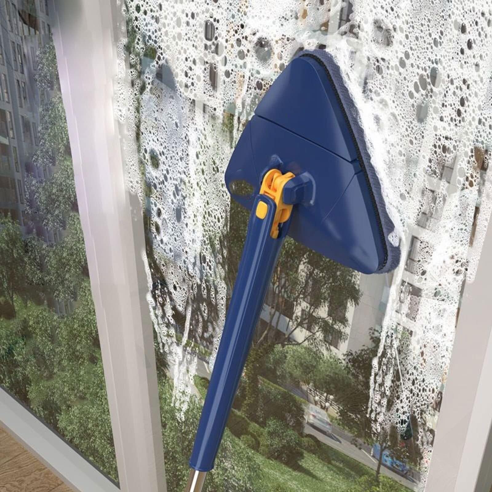 Mop Podłogowy Mop Trójkątny Może Rozciągać Się O 360 Stopni, Obrotowy Mop Obrotowy, Superchłonna Ściereczka Czyszcząca Mop do Czyszczenia(White)
