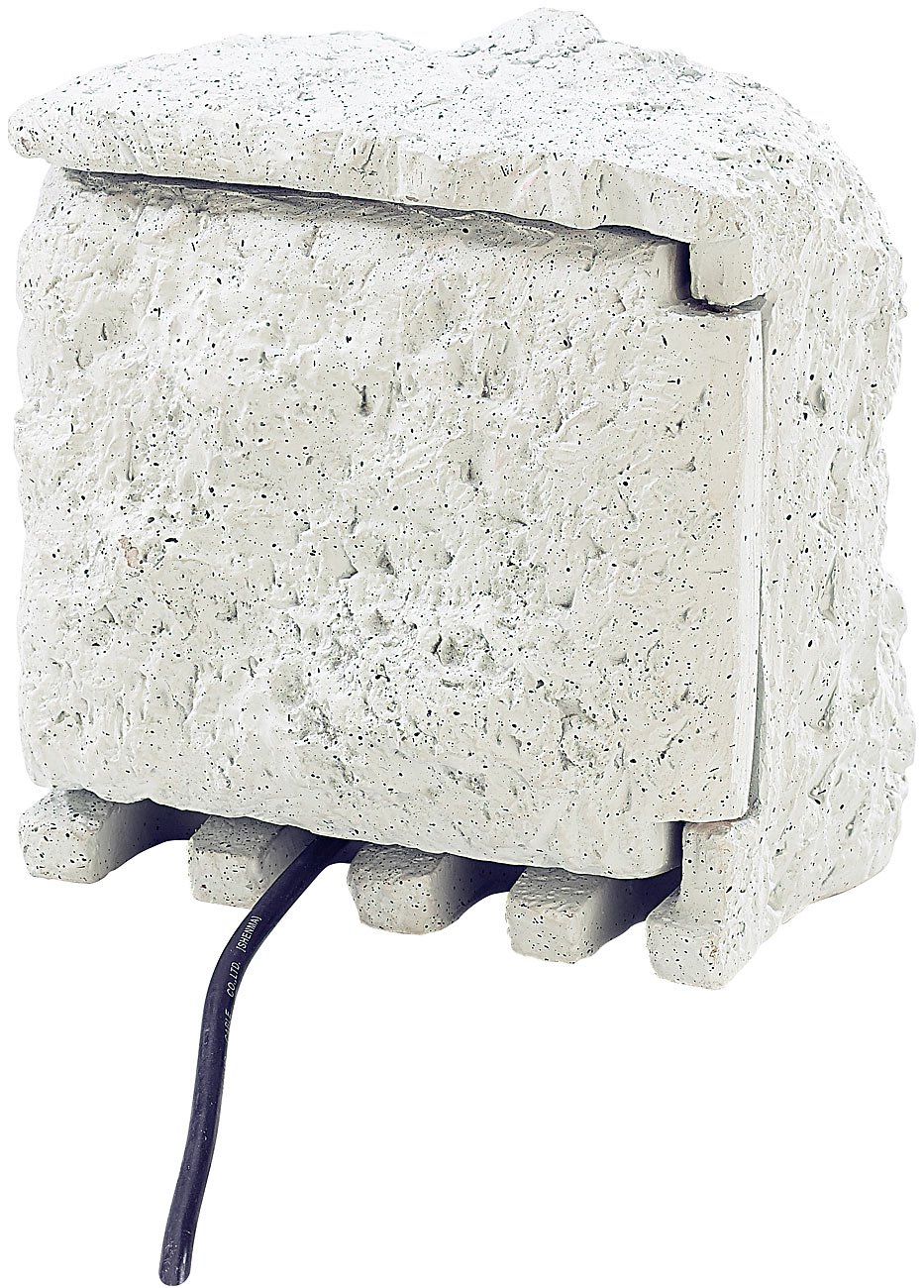 Royal Gardineer presa a spina in pietra: 2-fach-Gartensteckdose, con timer, 230 V, 3.680 W (presa da giardino impermeabile, prese esterne con timer, effetto pietra)