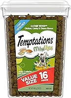 Temptations Catnip Fever Crunchy & Soft Cat Treats, 16 oz Tub - Dual-Texture Catnip Snacks Cats Crave