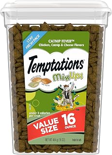 Temptations Catnip Fever Crunchy & Soft Cat Treats, 16 oz Tub - Dual-Texture Catnip Snacks Cats Crave