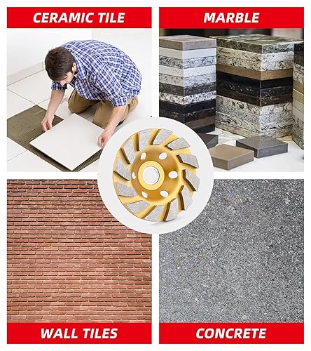 Miniatura 12 de Muela abrasiva de diamante para molienda de hormigón, piedra, cemento, mármol, roca, superficie de granito, limpieza agresiva de pulido angular