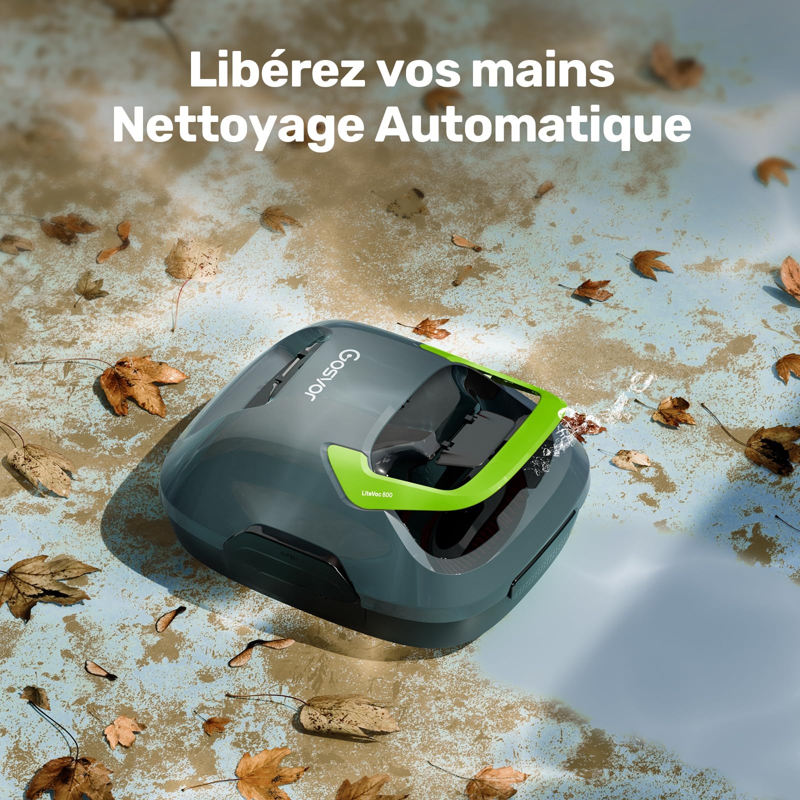 Gosvor Robot Piscine sans Fil, Aspirateur Piscine Automatique 6600 LPH, Robot Piscine Hors Sol Jusqu’à 85 m², Nettoyeur Piscine Autonome 90 Min, Recharge Rapide, Filtre Lavable