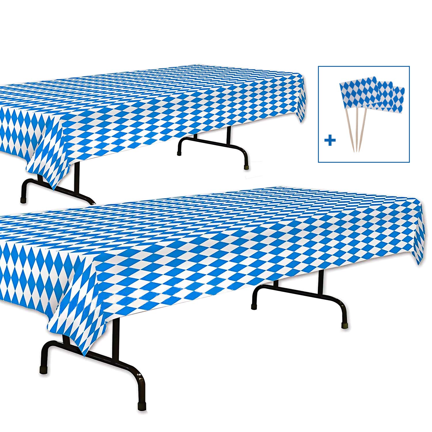 ZYP Oktoberfest Bavarian Check Flag, Large Oktoberfest Bavarian Pennant Banner for German Oktoberfest Themed Party Favors Decoration (Tablecloth)