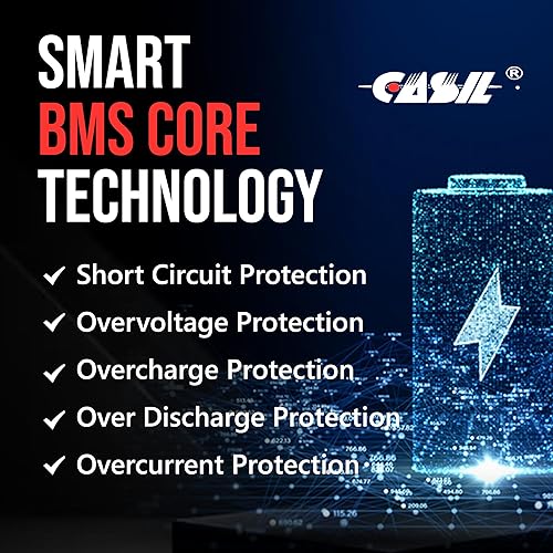 Miniatura 5 de Casil LiFepo4 - Batería de litio de 12 V 300 Ah con BMS integrado, batería de fosfato de más de 5000 ciclos para aplicaciones de RV, solar, marina,