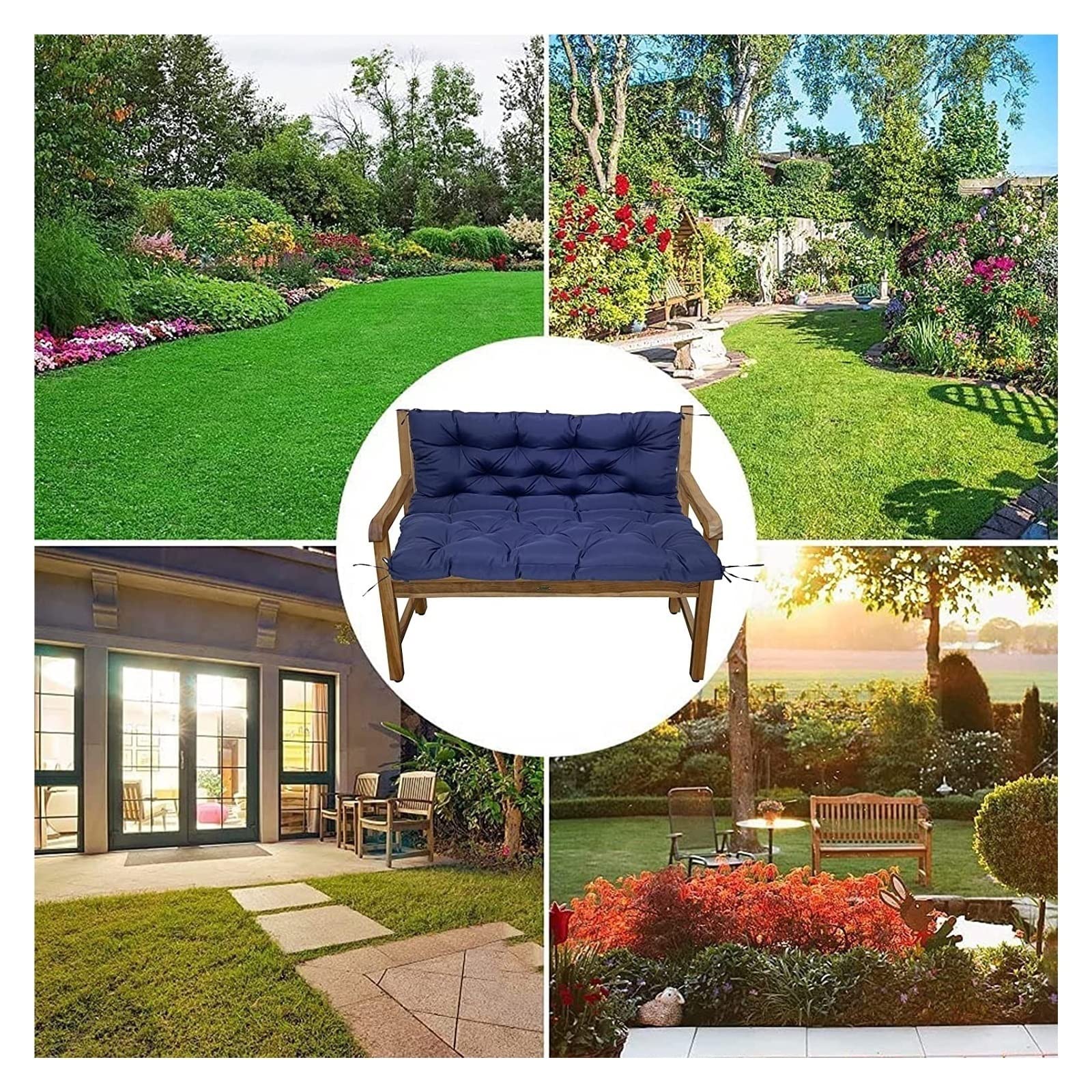 Cuscino impermeabile in pelliccia da giardino – Cuscini di ricambio per dondolo e panca – Accessori da giardino morbidi ed eleganti per il massimo comfort