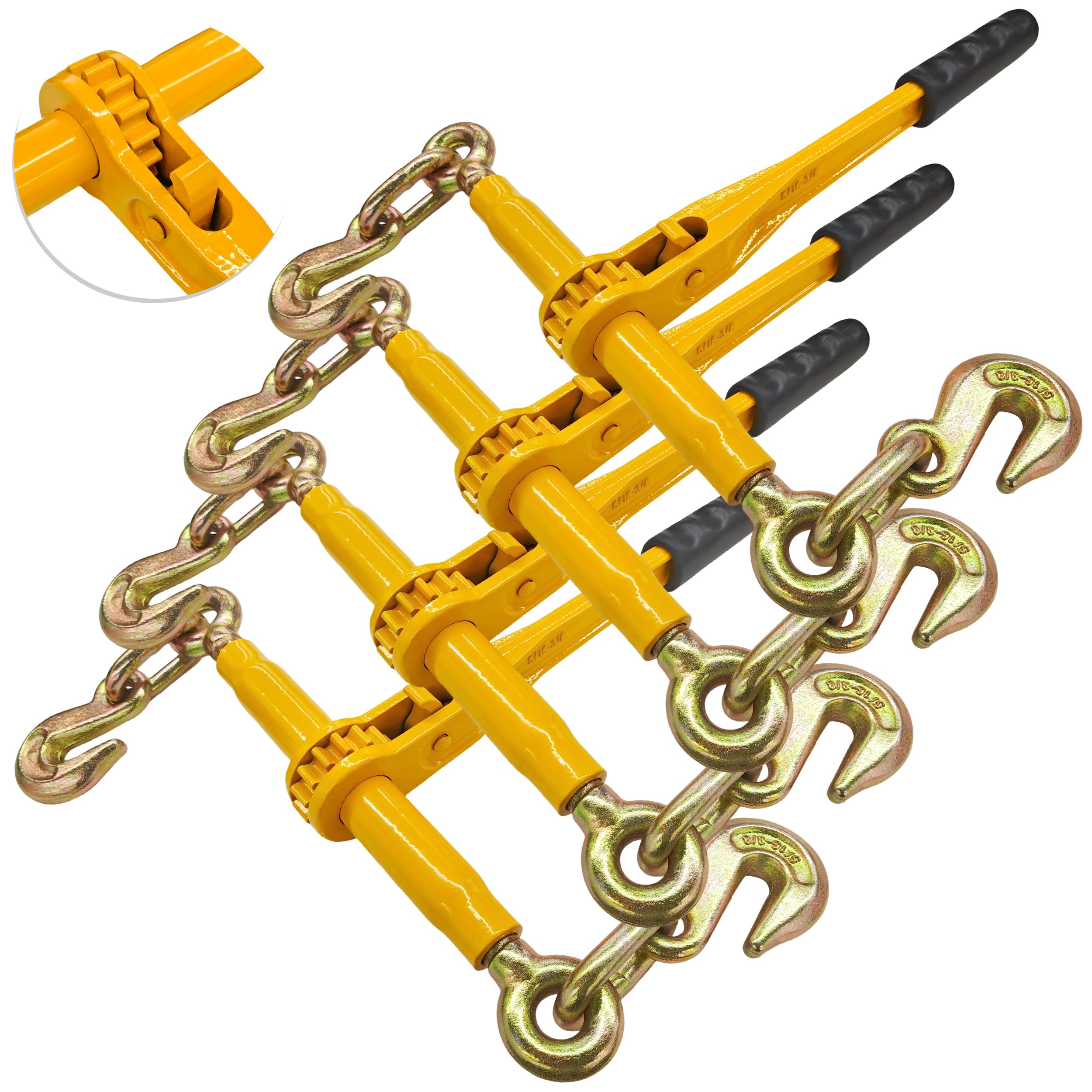Photo 1 of KJE 4-Pack Ratchet Chain Binders 3/8''-1/2''