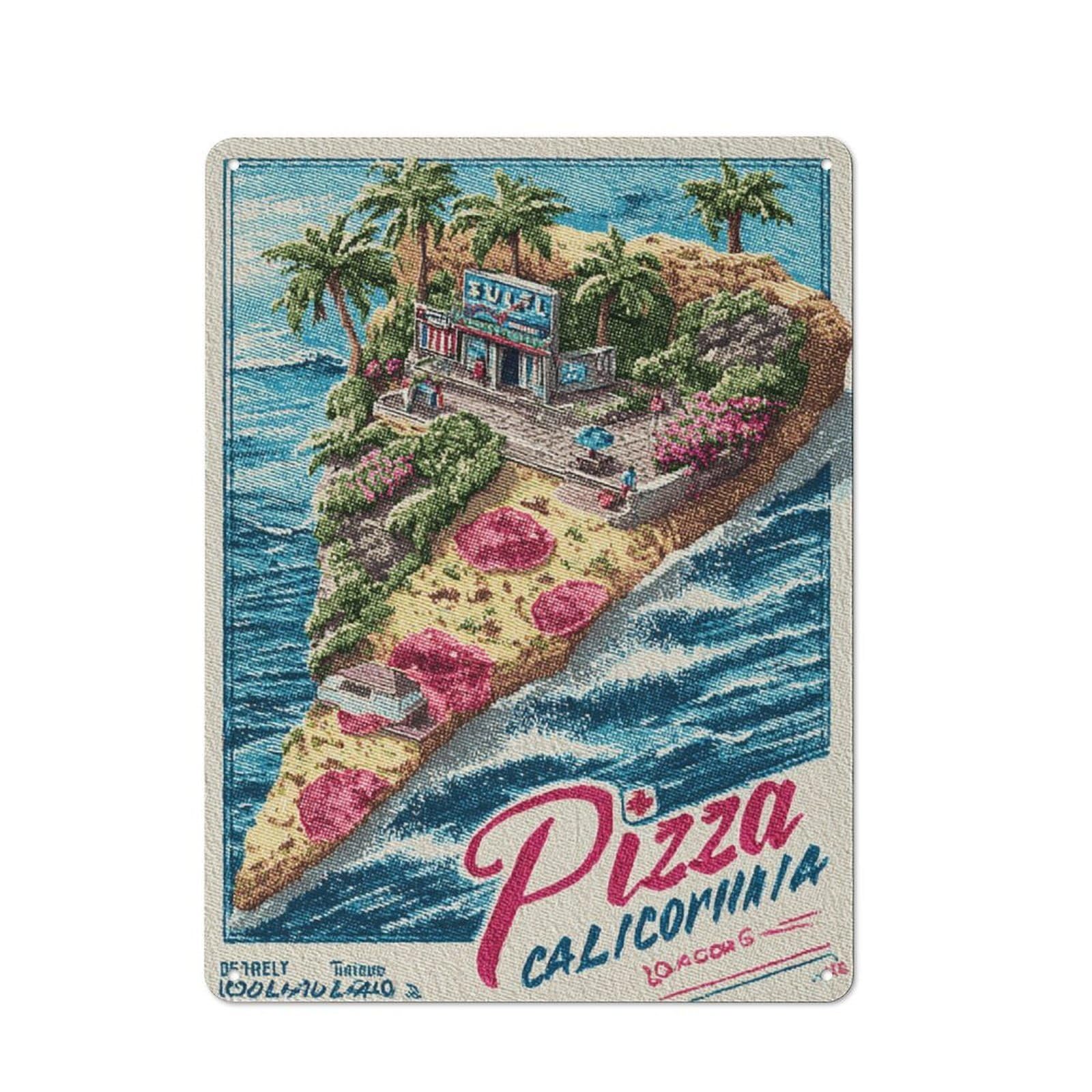 Junmoney Slice Of Paradise Tin Wall Plaque 40X30cm With For Bar Or Restaurant, Autumn Wall Decor For Hospitality Decor Collectors