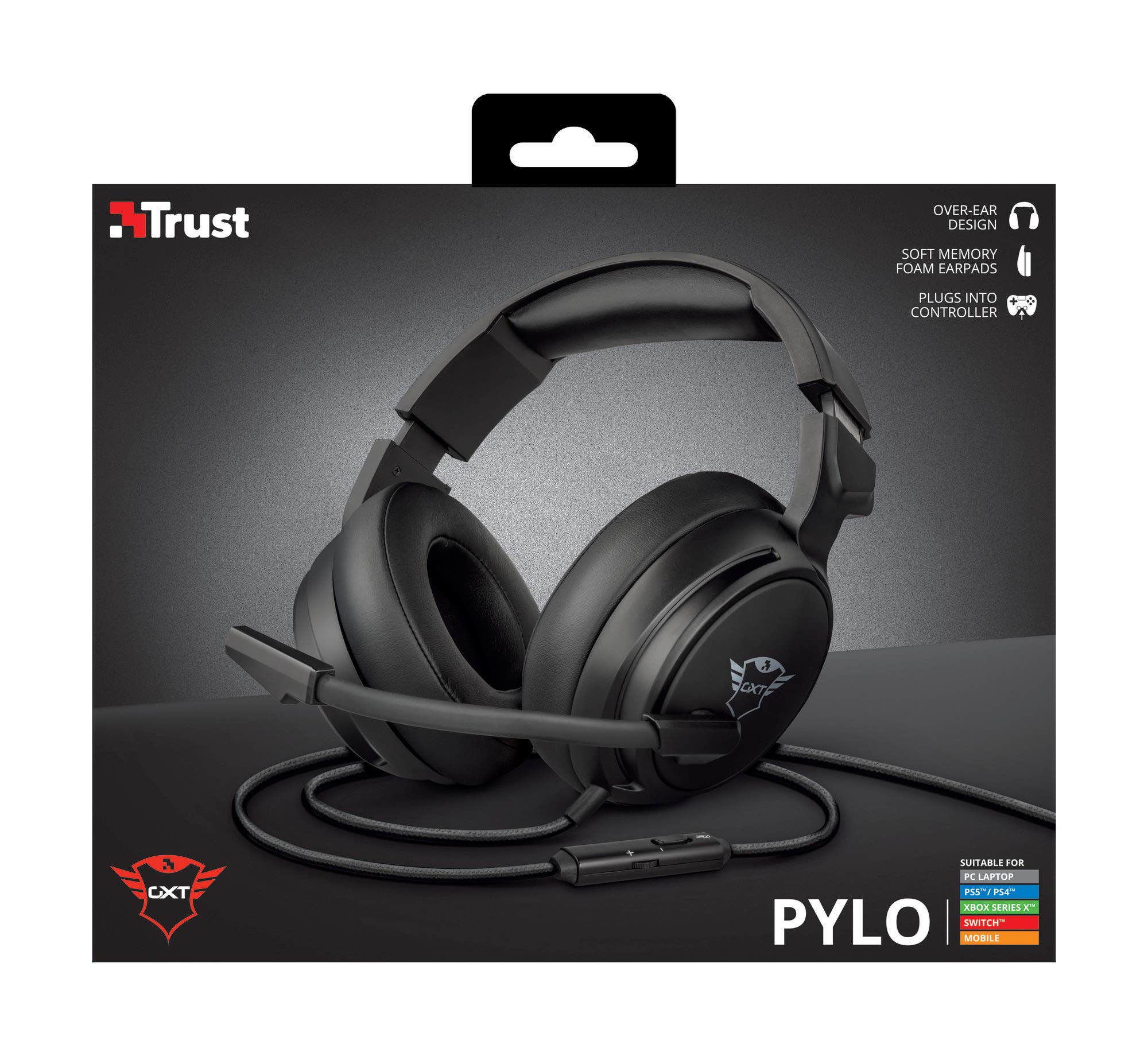 Trust Gaming Casque Gamer GXT 433 Pylo Casque Micro pour Consoles et PC, Filaire, Jack 3.5mm, Câble Tressé, Microphone Repliable pour PS4, PS5, Xbox Series X, Xbox One, Nintendo Switch - Noir