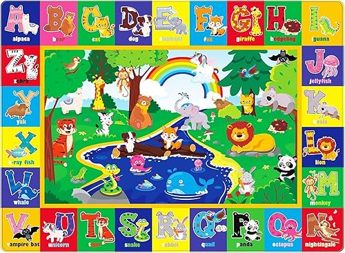 Miniatura 2 de Tapete de juego para bebé para piso, tapete para gatear bebé, superficie suave, tapete de juego para bebés, no tóxico, plegable, antideslizante, ABC