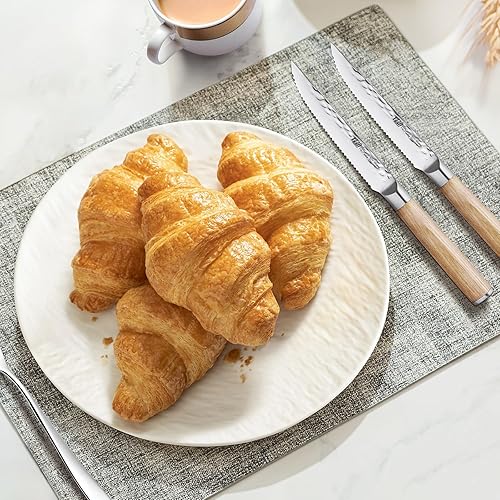 Miniatura 7 de FINDKING Juego de cuchillos de cocina de 4 piezas, cuchillos de cocina dentados de 4.7 pulgadas, cubiertos de acero inoxidable inoxidables, mango de