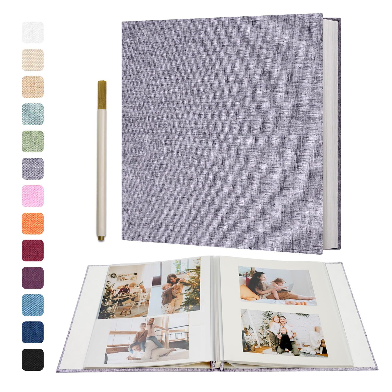 Vienrose Photo Album Self Adhesive 4x6 5x7 3x5 8.5x11 Scrapbook Album DIY Scrap Book with A Metallic Pen