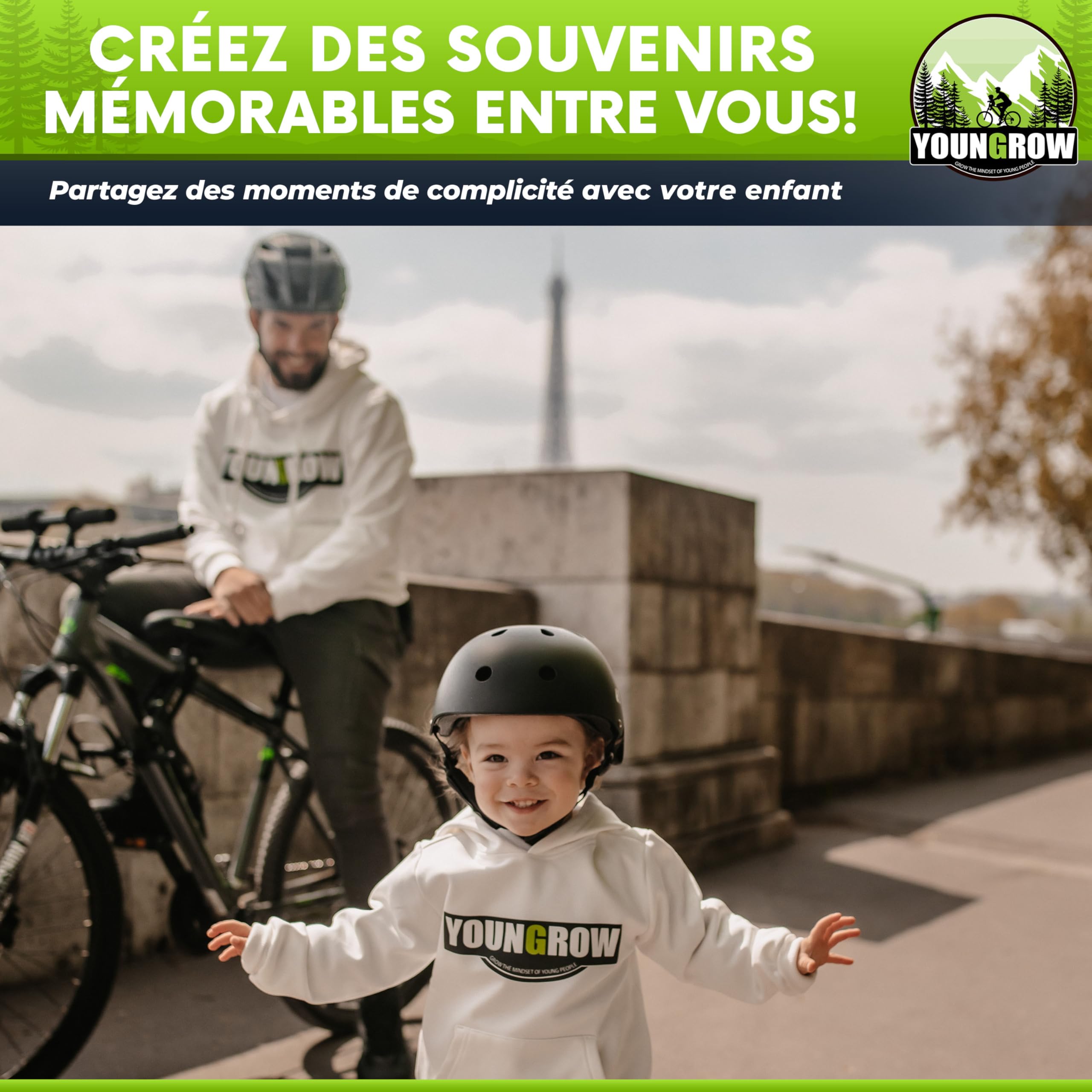 YOUNGROW | Siege Velo Enfant Avant | La Selle Velo Enfant est Compatible avec Les VTT, pour Les Enfants de 2 à 6 Ans pour Un Poids Maximal de 24kg - Siege Enfant Velo Confortable
