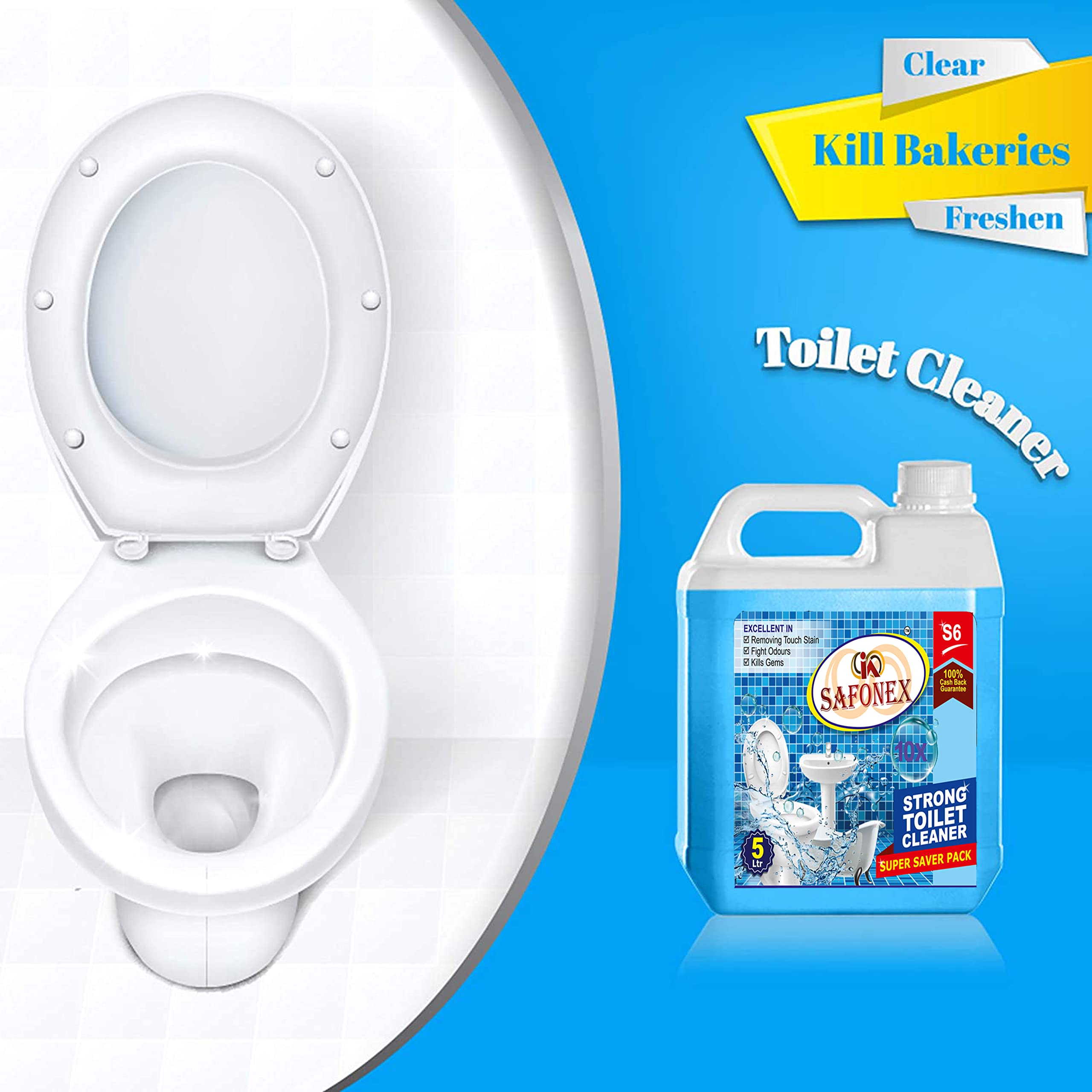 S6 Disinfectant (5L) Original Liquid Toilet Cleaner (5 L)