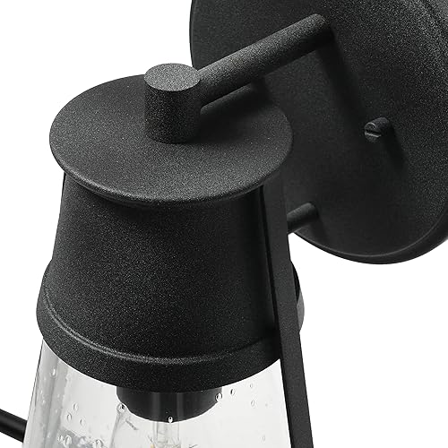 Miniatura 3 de Jaxon - Aplique de pared para exteriores de metal y vidrio sembrado, zinc envejecido