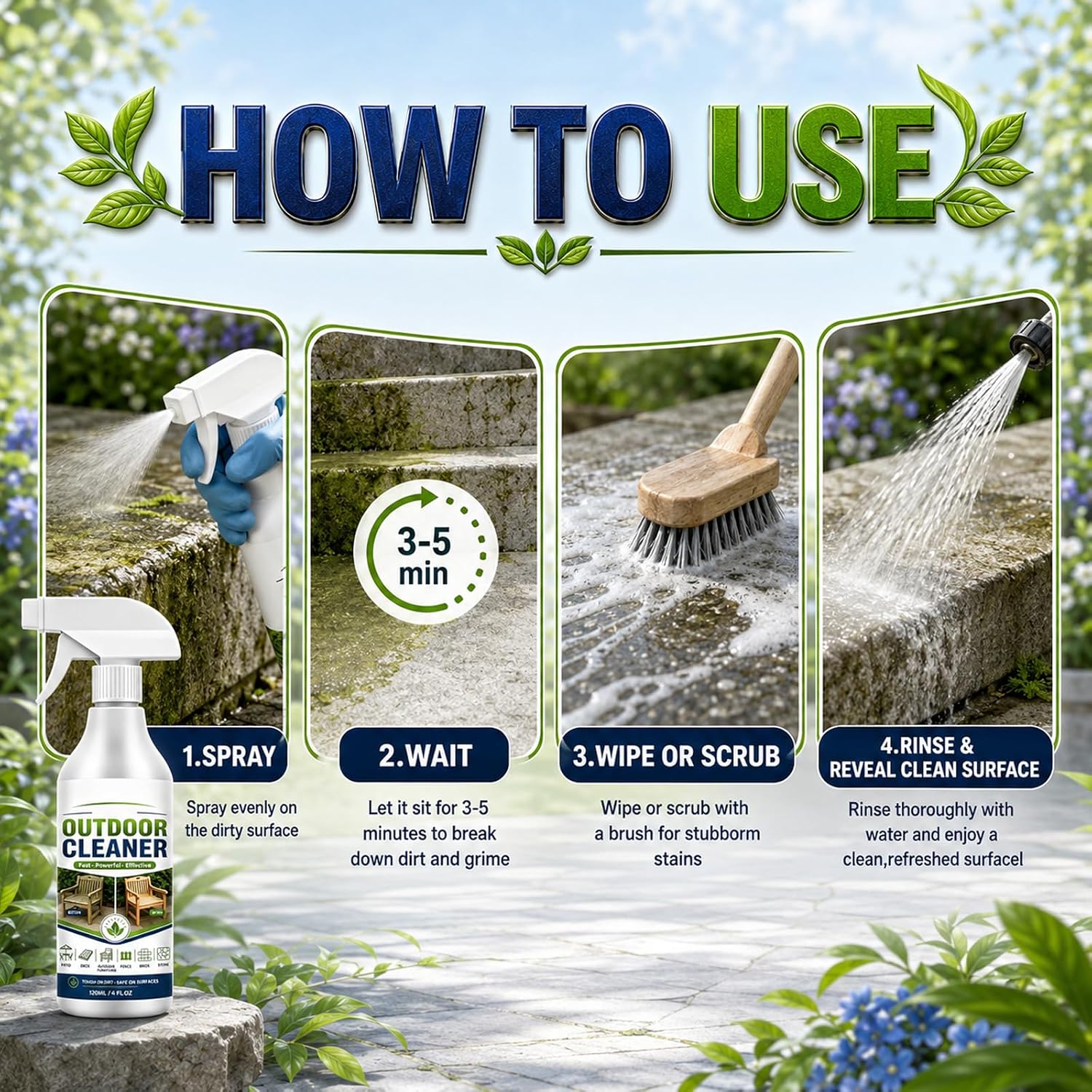 Fast-Acting Shower Limescale Remover Spray, Shower Care Mist，Suitable for outdoor areas such as gardens, terraces, decks, fences, and masonry. image 5