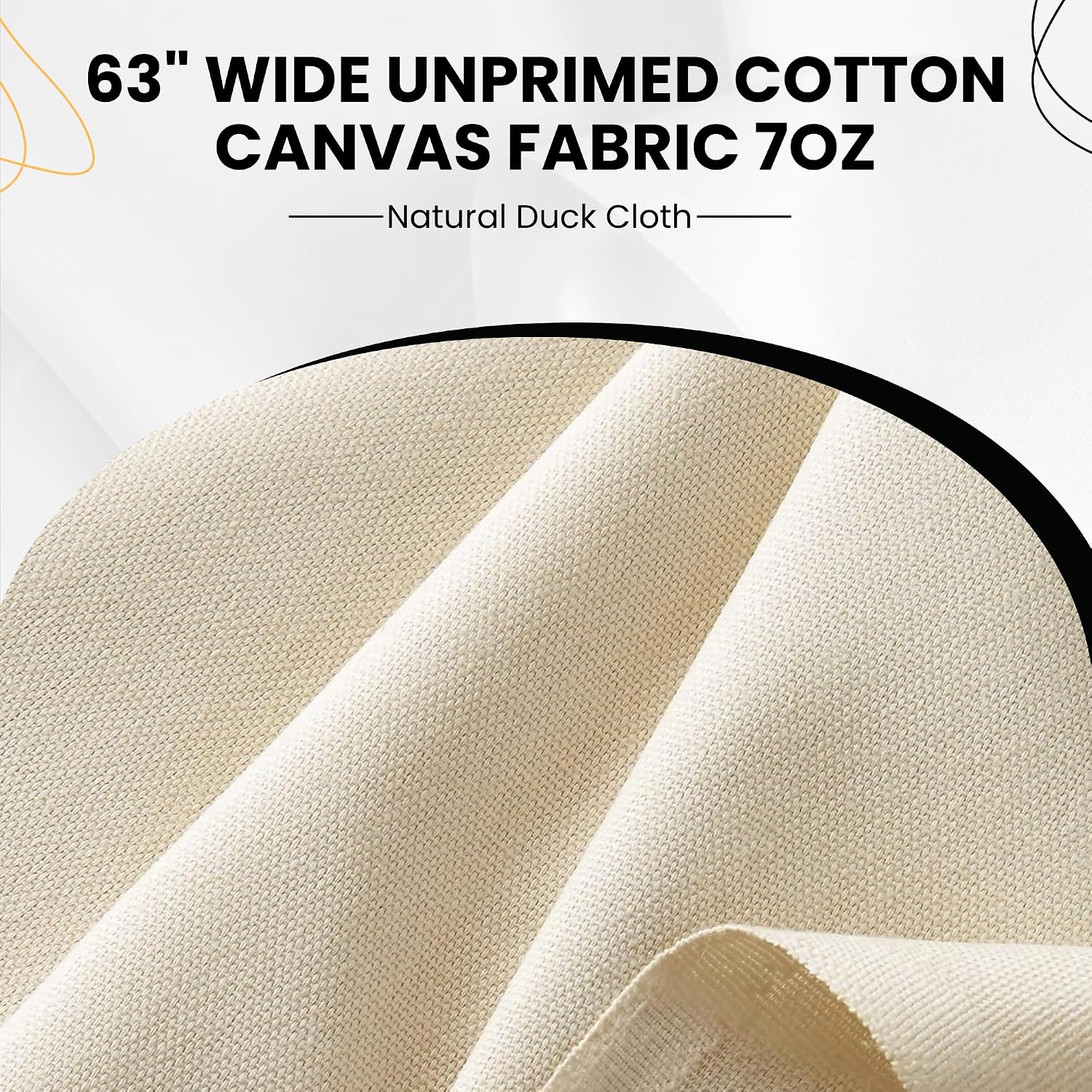 AK TRADING CO. Premium 7oz Natural Cotton Duck Canvas Fabric | 60'' Wide | Arts & Crafts, Upholstery, Home Projects - Lightweight & Durable - Perfect for Crafts, Apparel, and Décor - 2 Yards image 5