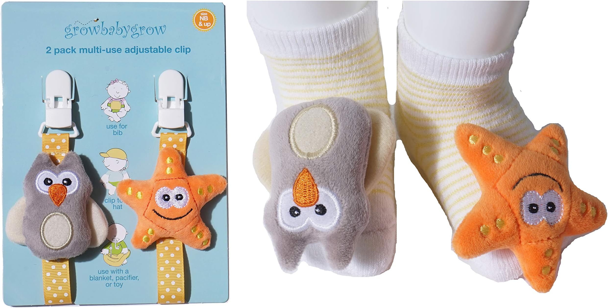 Newborn Baby Rattle Feet Socks(1Pair)
