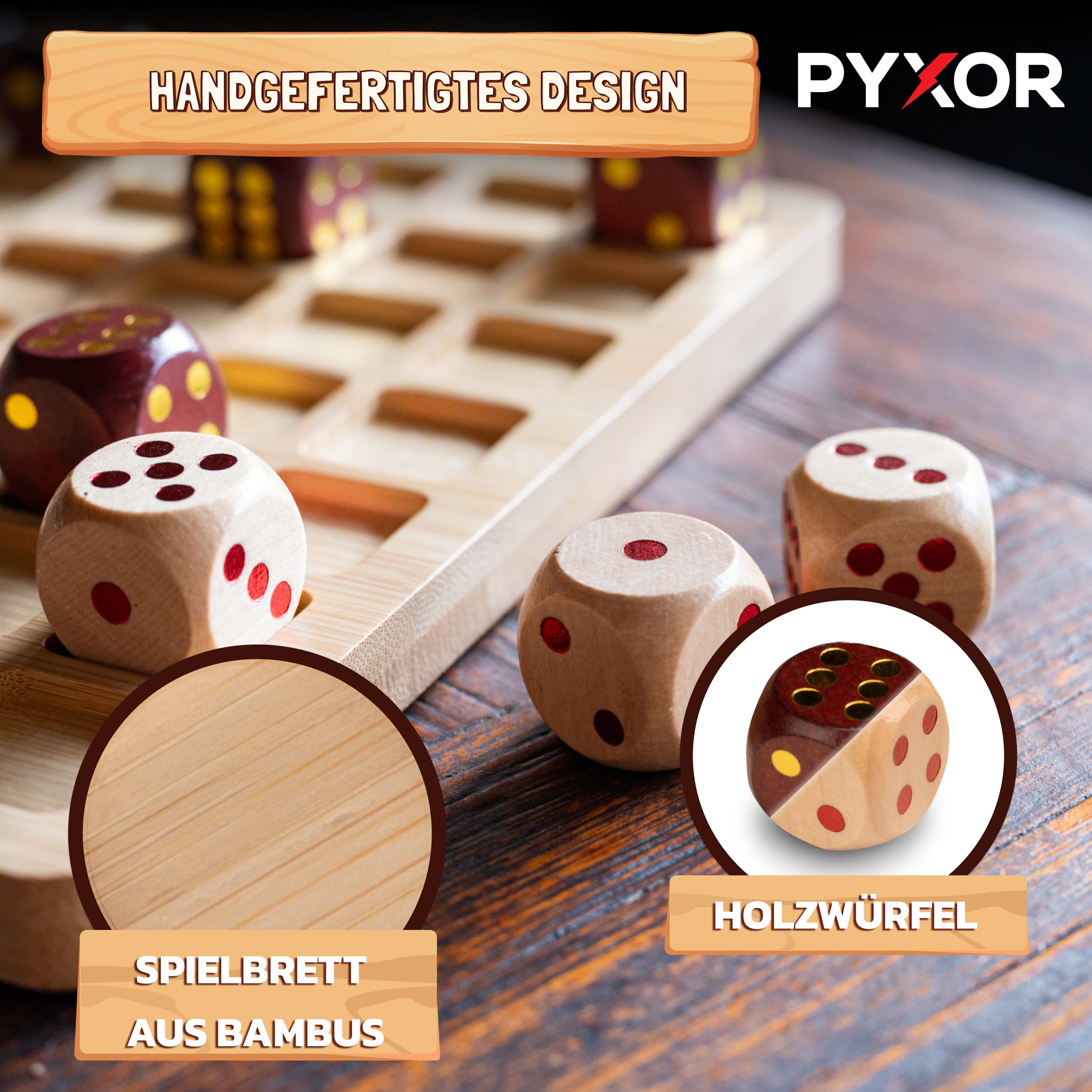 DICE BATTLE - Schachbrett Holz hochwertig Premium mit Würfeln -Strategiespiele für 2 Personen -Schach & Dame neu erfunden -Gesellschaftsspiel für Erwachsene & Familien -Holzspiele & Würfel Spiel