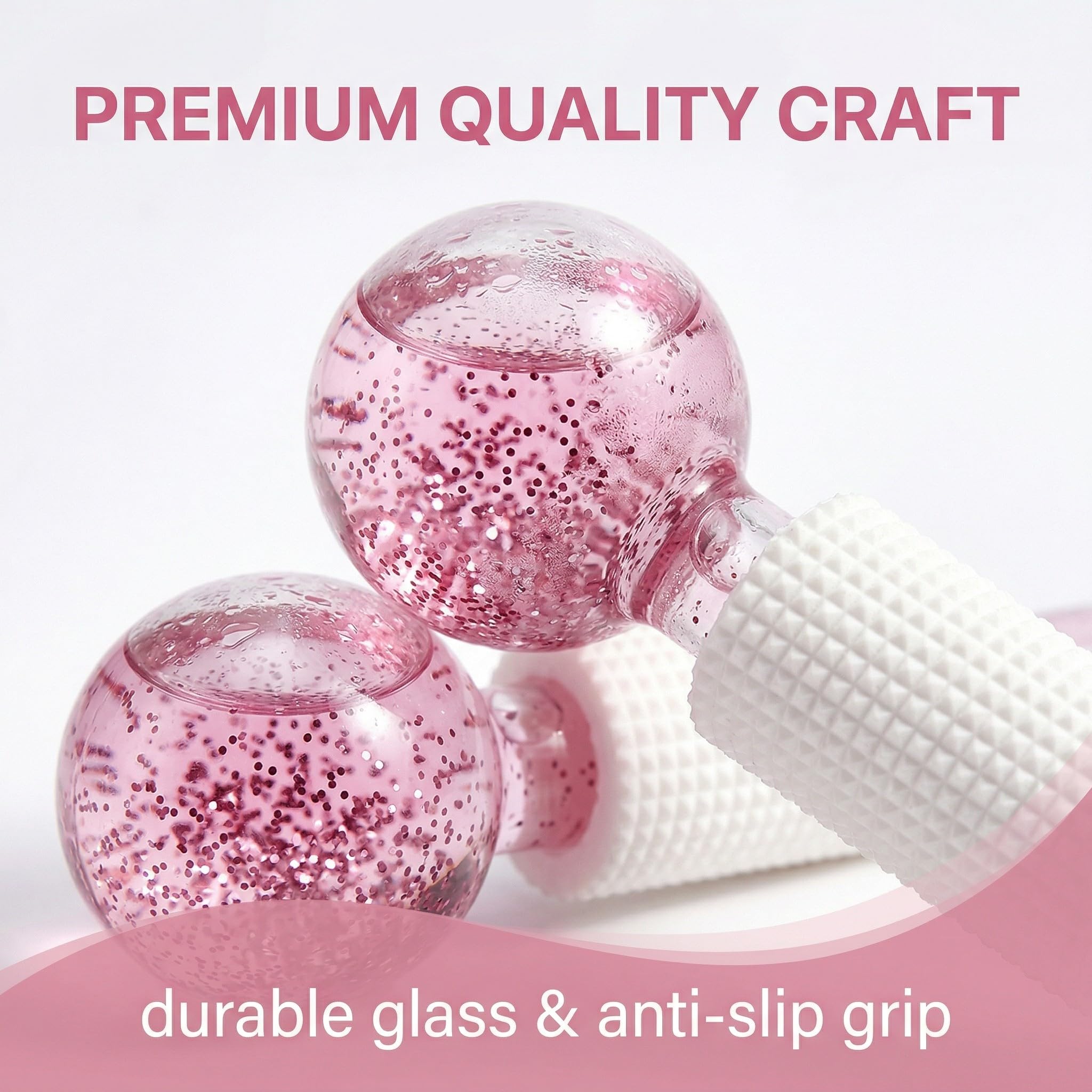2 uds Masaje de Hielo Bola, Rodillo Facial Ice Globes, Bola de Belleza de Hielo Facial, Masajeador Facial Para Piel Fría, reduce bolsas y arrugas