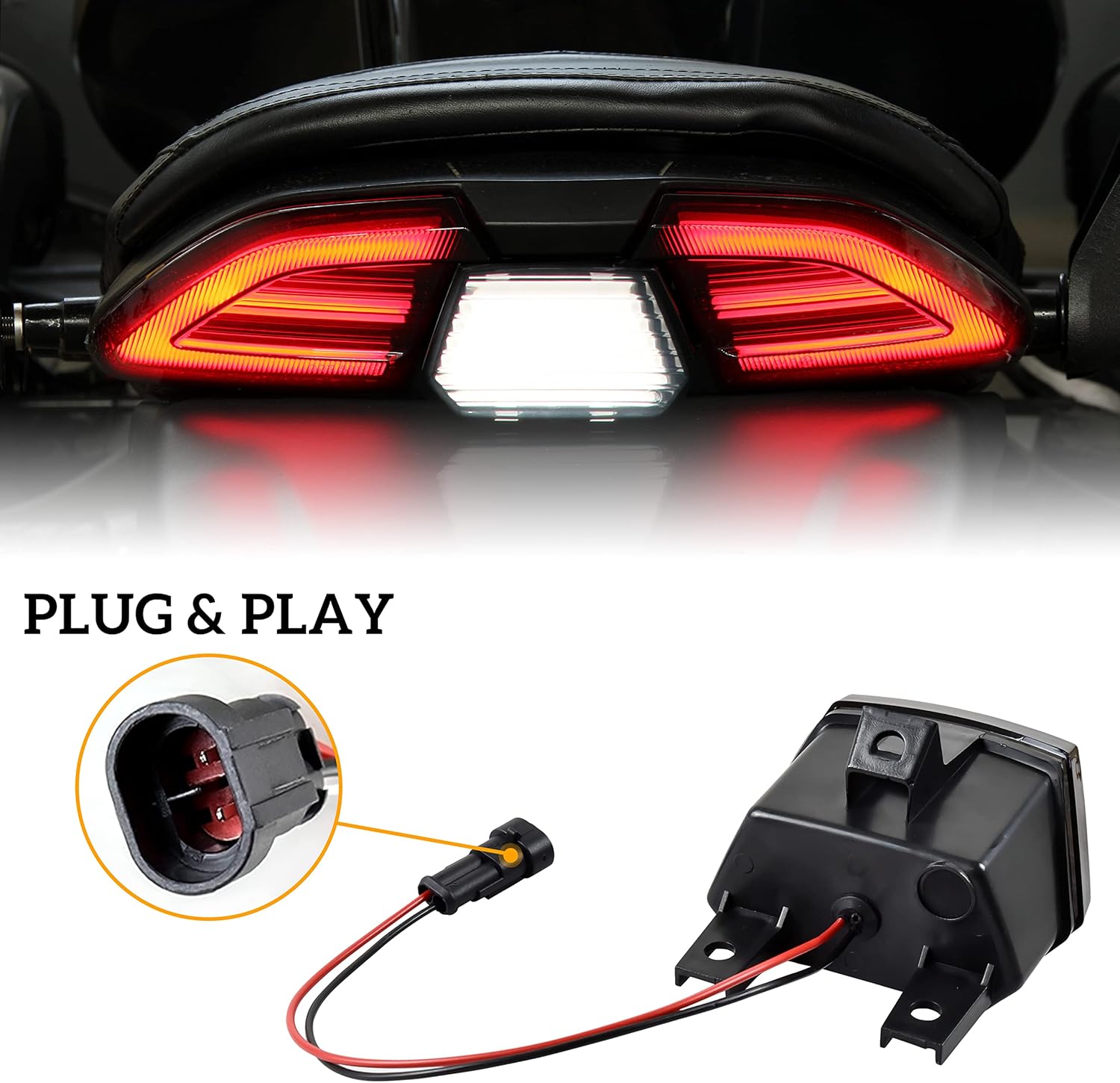 SAUTVS Smoked Black LED Tail Light for Can Am Spyder, UTV Rear Taillight Reverse Light Assembly for Can-Am Spyder F3 F3-S Models Accessories (1PCS)