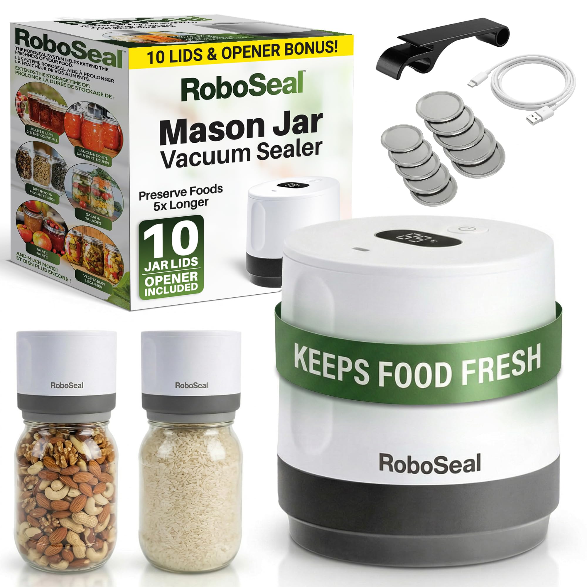 RoboSeal Electric Mason Jar Vacuum Sealer Kit