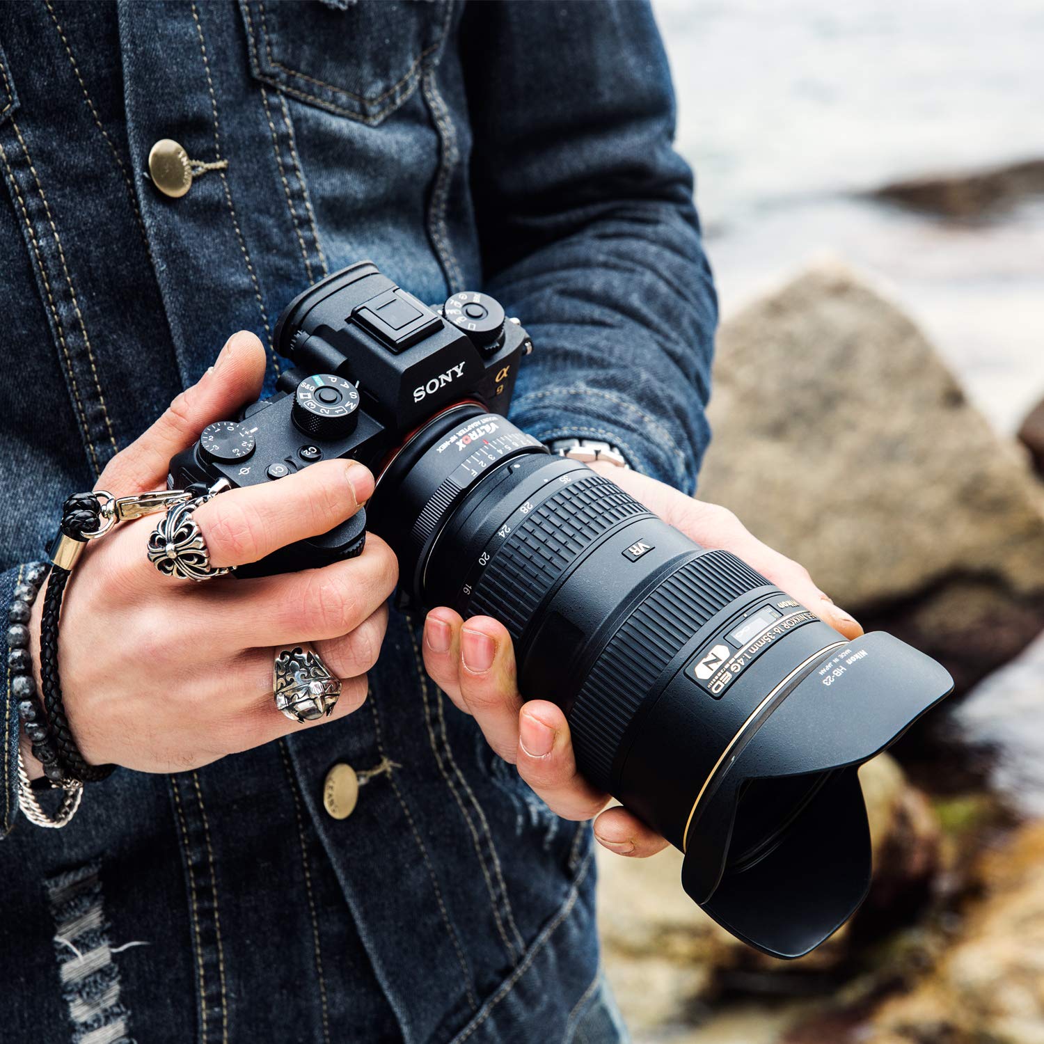 VILTROX NF-NEX Adapter Manueller Fokus Objektivadapter mit Blendenscheibe für G/F/AI/S/D Objektiv auf Sony NEX E Mount Camera Sony A7 A7R A7RII A7RIII A6500 A6300 NEX-7