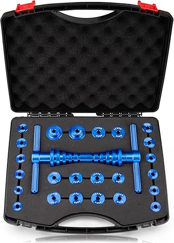 Kit de prensa de rodamientos de bicicleta de 25 piezas para cubo de rueda, instalación de punto de pivote de marco de cola suave con herramienta de