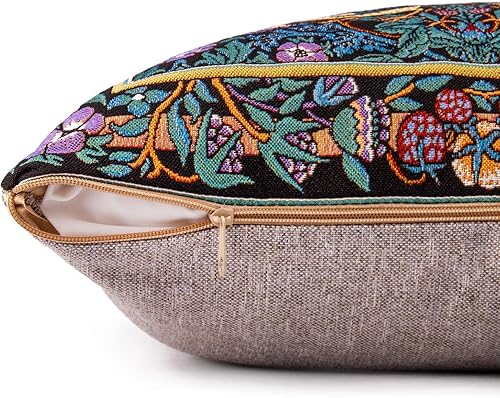 Miniatura 5 de STP GOODS Funda de almohada de algodón y poliéster William Morris, funda de almohada con cremallera oculta, 45  17.7 in, decoración bohemia ideal