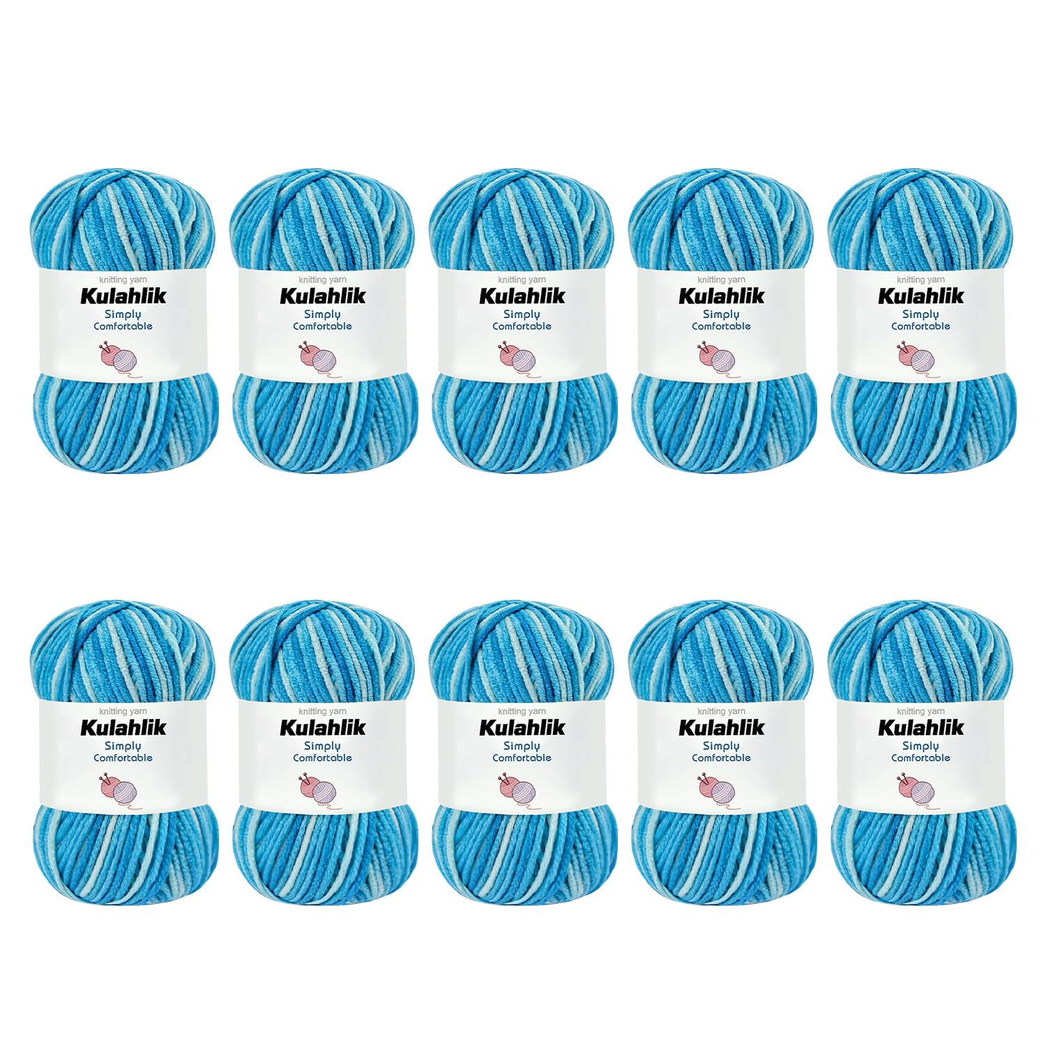 250g(5x50g) Acrylic Yarn for Crochet/Knitting, Colorful Gradient Yarn Thread, 5 Rolls Skeins, Perfect for Any Knitting Crochet and Crafts Mini Project — view 22