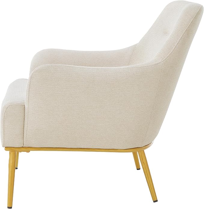 Sillón Acolchado Curvo con Brazos y Patas Doradas miniatura 7