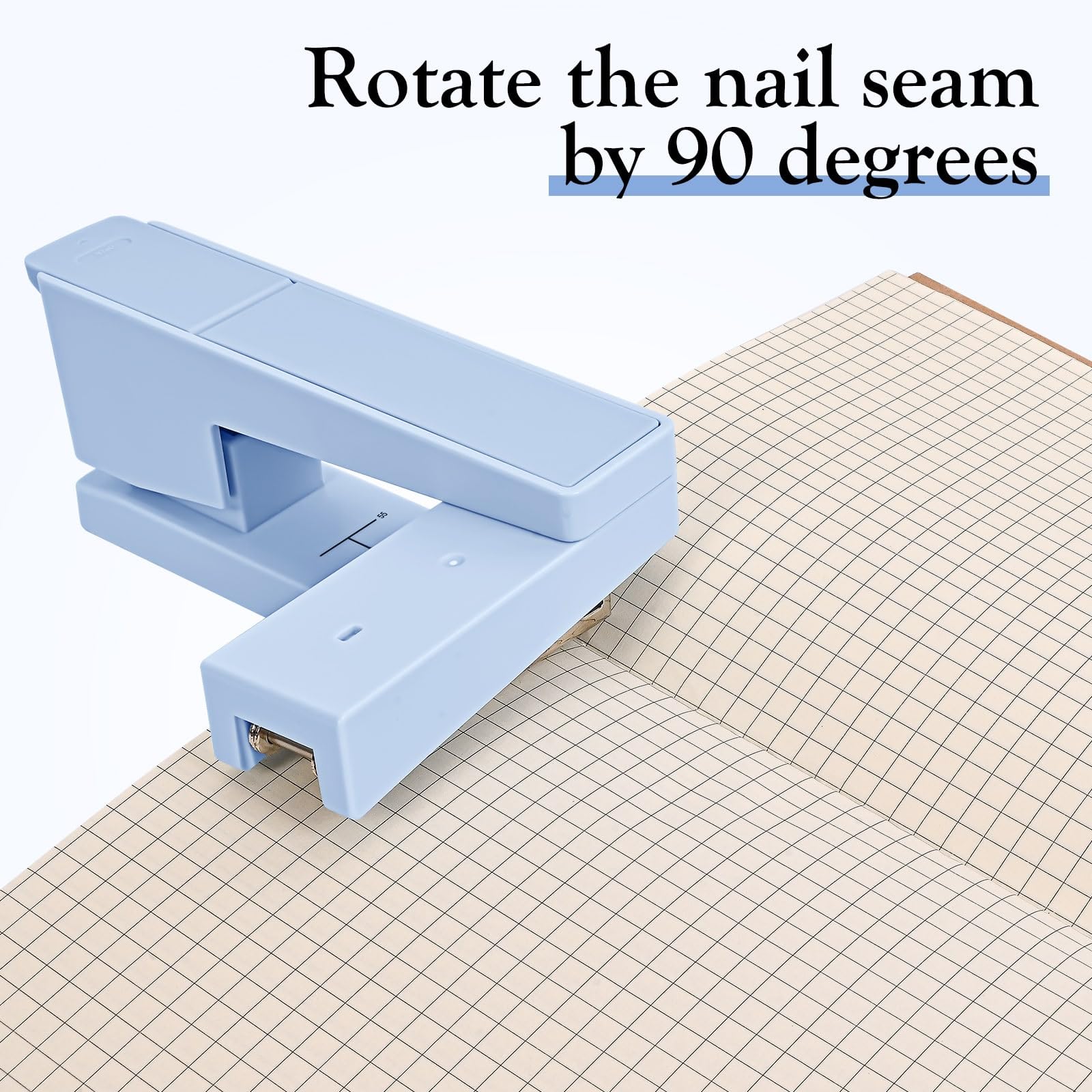 Grapadora giratoria de brazo oscilante, capacidad de 25 hojas, grapadora de escritorio giratoria de 360 grados con 100 grapas, grapadora antideslizante para oficina, azul