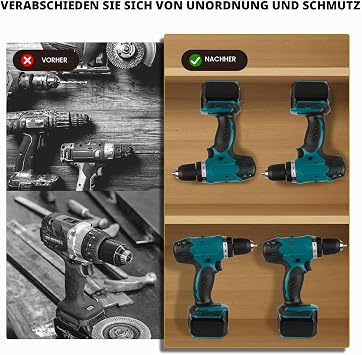 Pack of 5 Power Tool Wall Mount for Makita 18 V Power Tool Screwdriver Tool Holder with Screws Workshop Drill Holder for Power Tools Holder for Workshop Garage 14.4/18 V