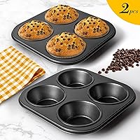 Vista 6 de Molde para magdalenas para freidora de aire, paquete de 2 moldes para freidora de aire, horno tostador, sartén antiadherente para hornear cupcakes