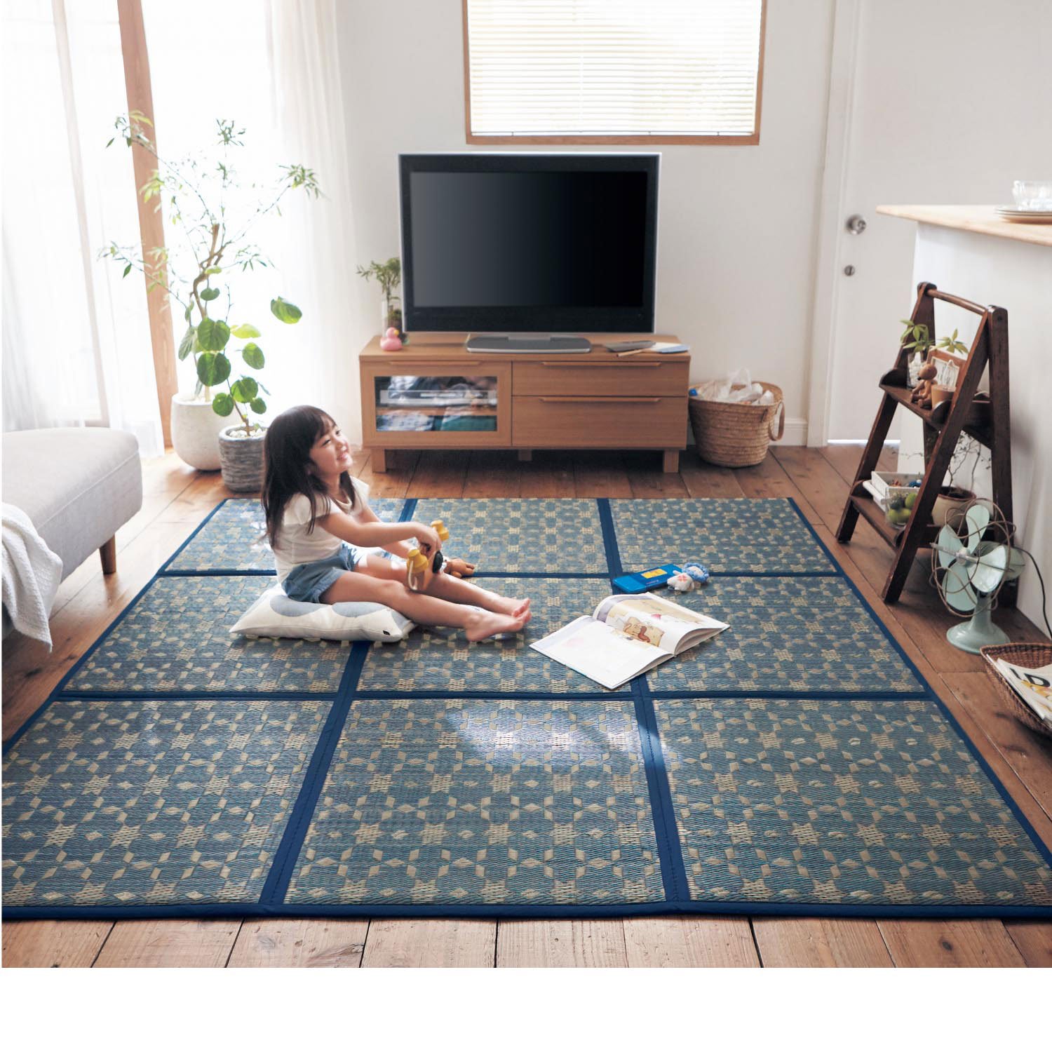 Amazon | [ベルメゾン] い草ラグ ボリューム タイプ コンパクトに