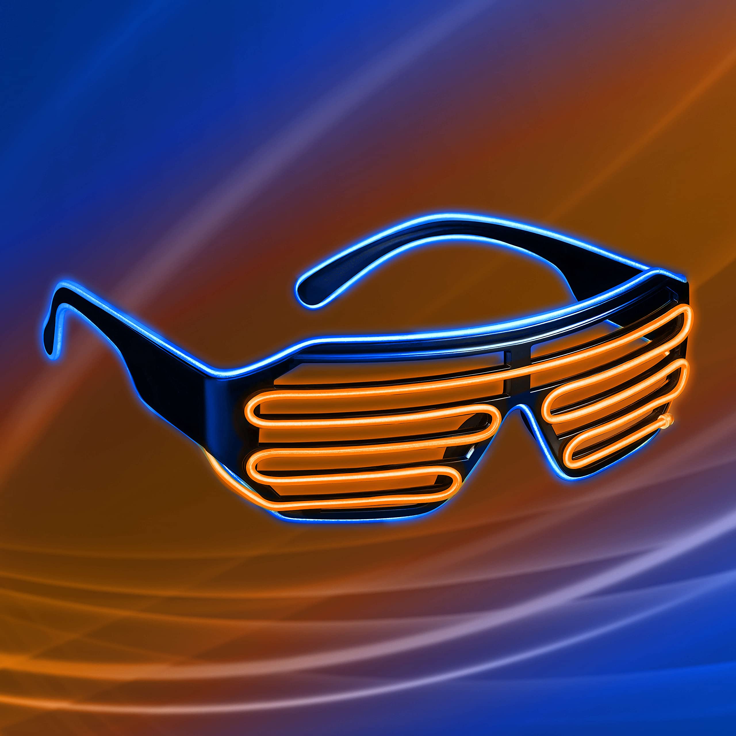 Balinco Gafas LED con 3 modos de flash - perfectas para DJ tecno | festival | Halloween | carnaval | disfraces como complemento del traje o disfraz.
