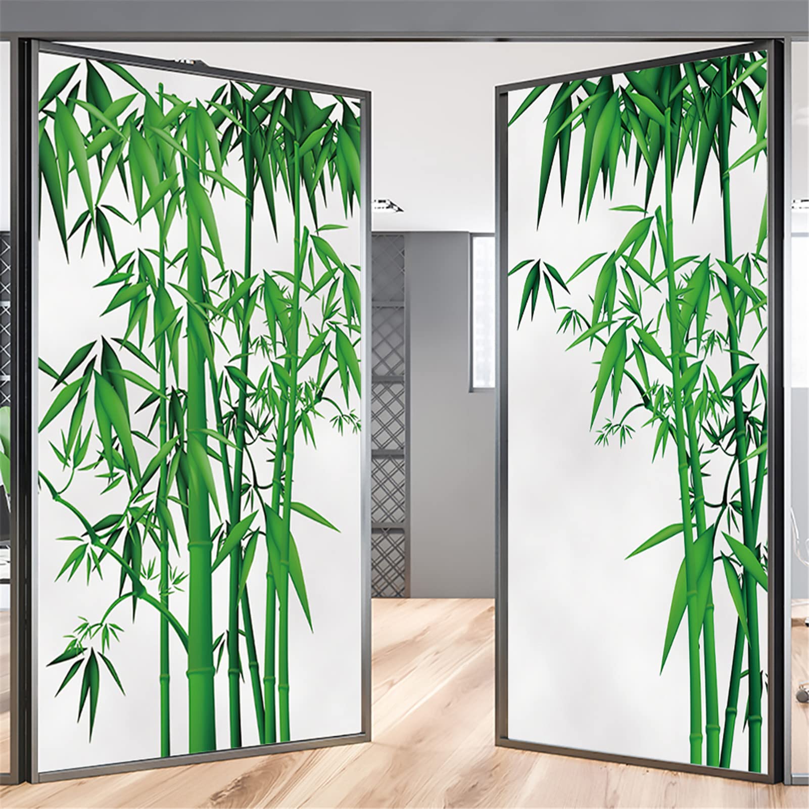 Pellicola Per Vetri Decorativa Bambù - Adesivo Statico Per Privacy E Anti UV - 0,22mm Per Finestre E Porte In Vetro