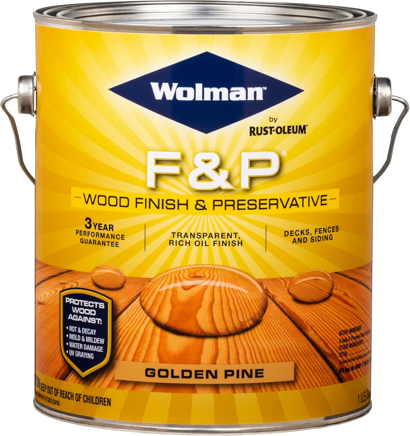 Wolman 14396 F&P Oil-Based Wood Finish & Preservative Transparent Stain, Gallon, Natural