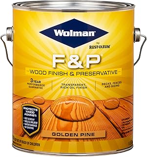 Wolman 14426 F&P Oil-Based Wood Finish & Preservative Transparent Stain, Gallon, Golden Pine