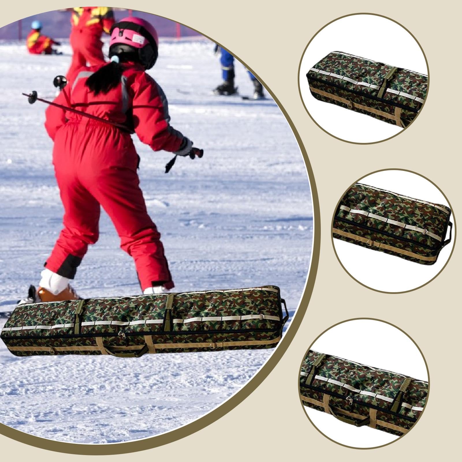 Torby na buty narciarskie Torba snowboardowa z kółkami, transport sprzętu na prezenty, torba na sprzęt narciarski na kółkach do podróży samolotem, torba podróżna plecak narciarski