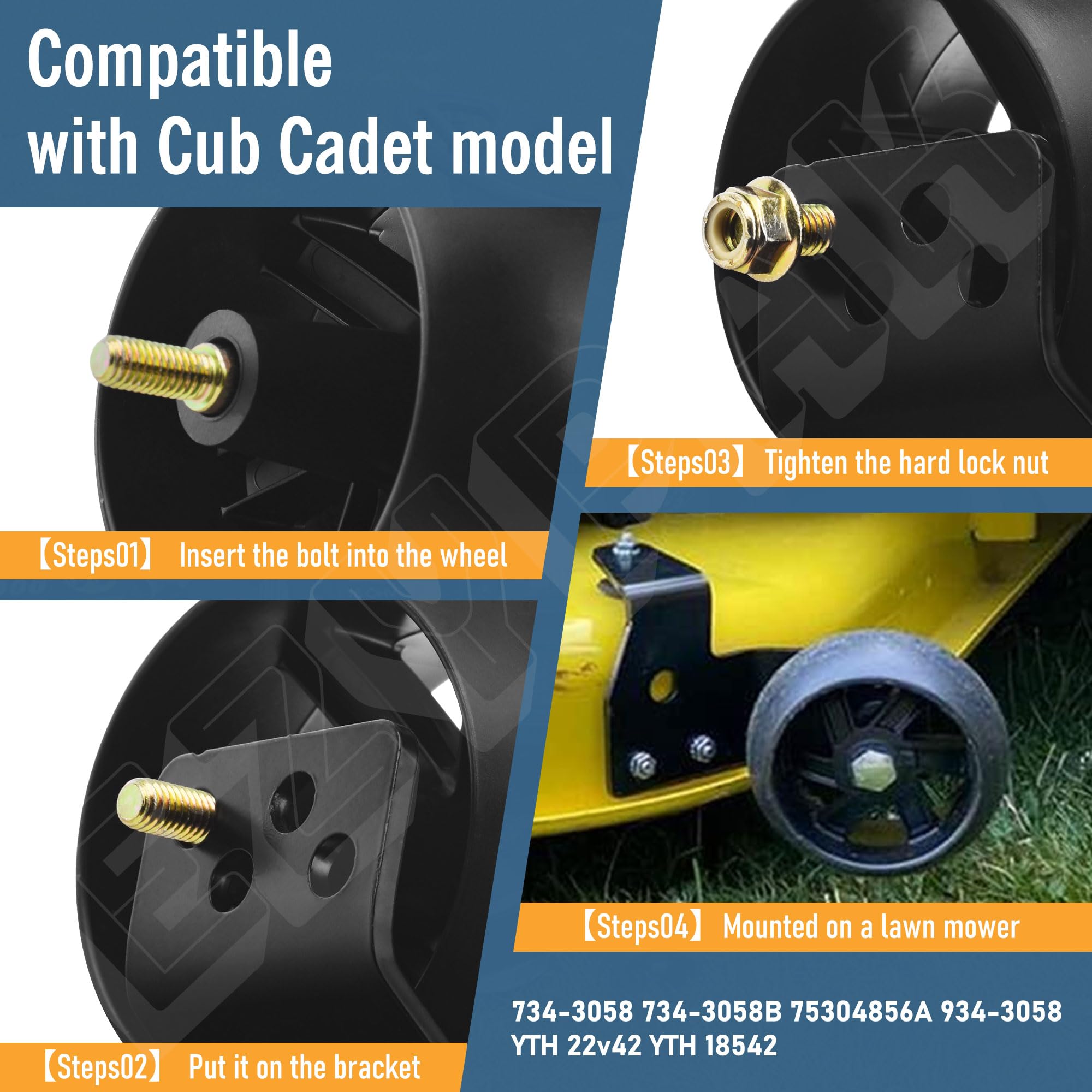 Cubierta de 42 pulgadas 525509501 532181040 Kit de medidor de rueda para cortacésped Husqvarna AYP Poulan, compatible con PXT195G42 LT1000 LT2000 YTH 22V42