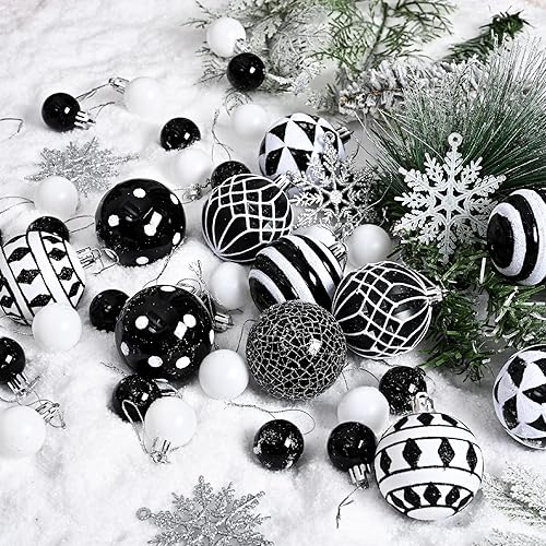 Miniatura 5 de 50 piezas de adornos para árbol de Navidad - 2.36"/60mm Juego de bolas de adornos de Navidad para árbol de Navidad, fiesta navideña, boda, Blanco y