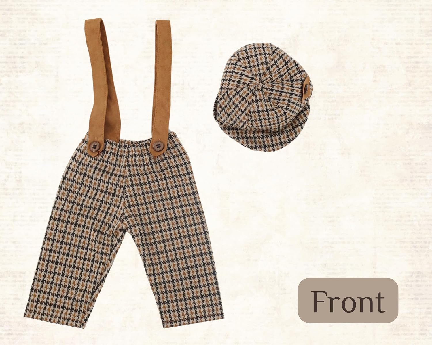 Newborn Photography Props Set Baby Boy Newborn Outfits Overalls Boy Costume with Cap 0-1 Month
